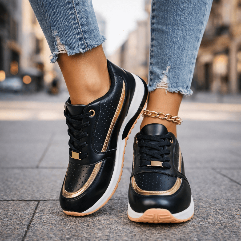 Women's Breathable Leather Slip On Trainers Corvine