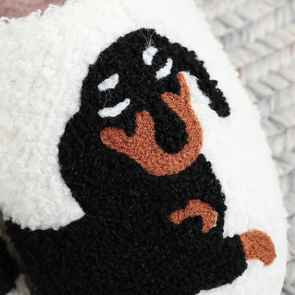 Unisex Plush Dachshund Closed Toe Slippers Corvine