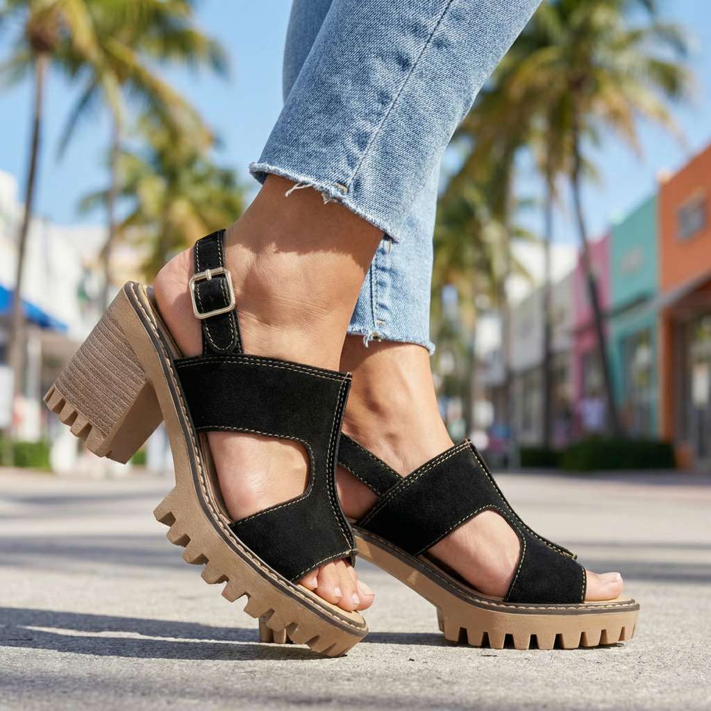 Women's Airy Suede Strap Heels Corvine