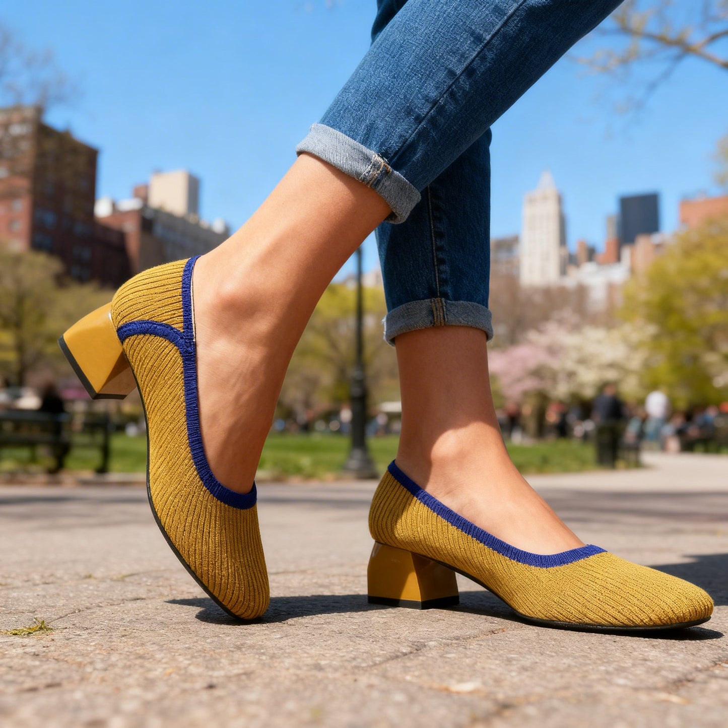 Women's Black Block Heel Pumps Corvine