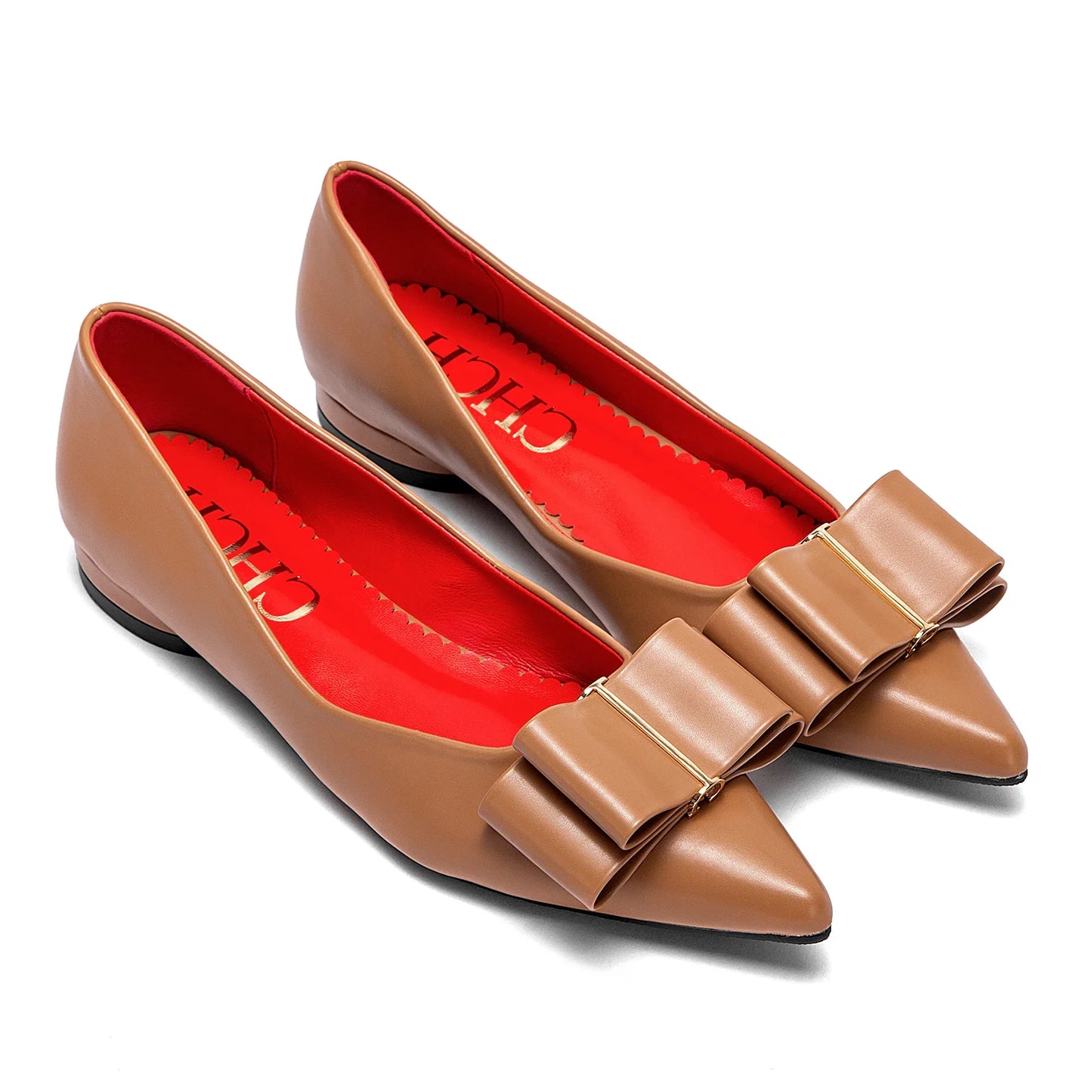 Women's Black Pointed Bow Ballet Flats Corvine