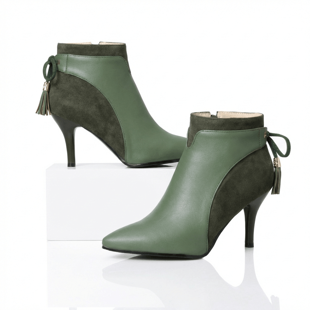 Women's Black Vegan Leather Ankle Boots Corvine