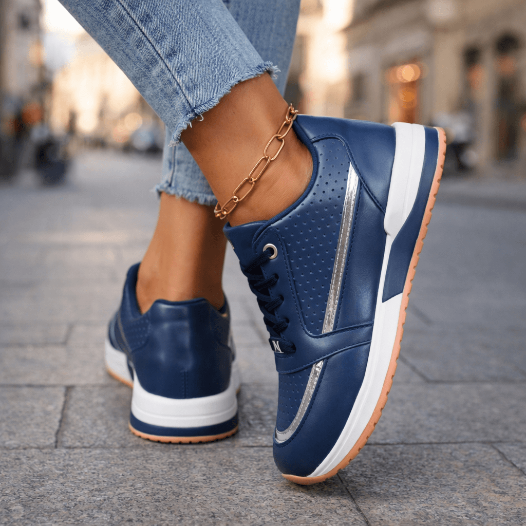 Women's Breathable Leather Slip On Trainers Corvine