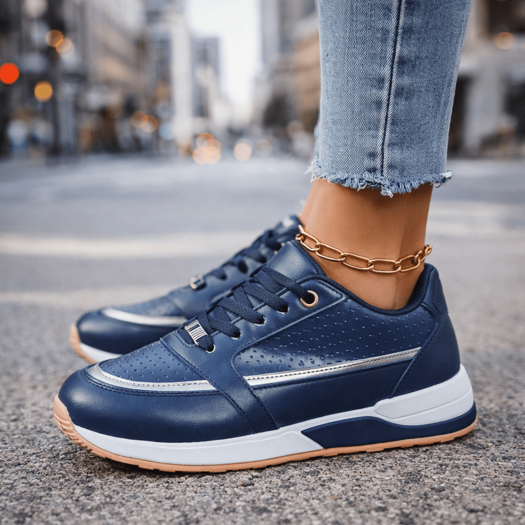 Women's Breathable Leather Slip On Trainers Corvine
