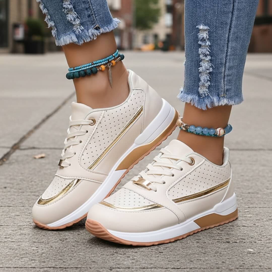 Women's Breathable Leather Slip On Trainers Corvine