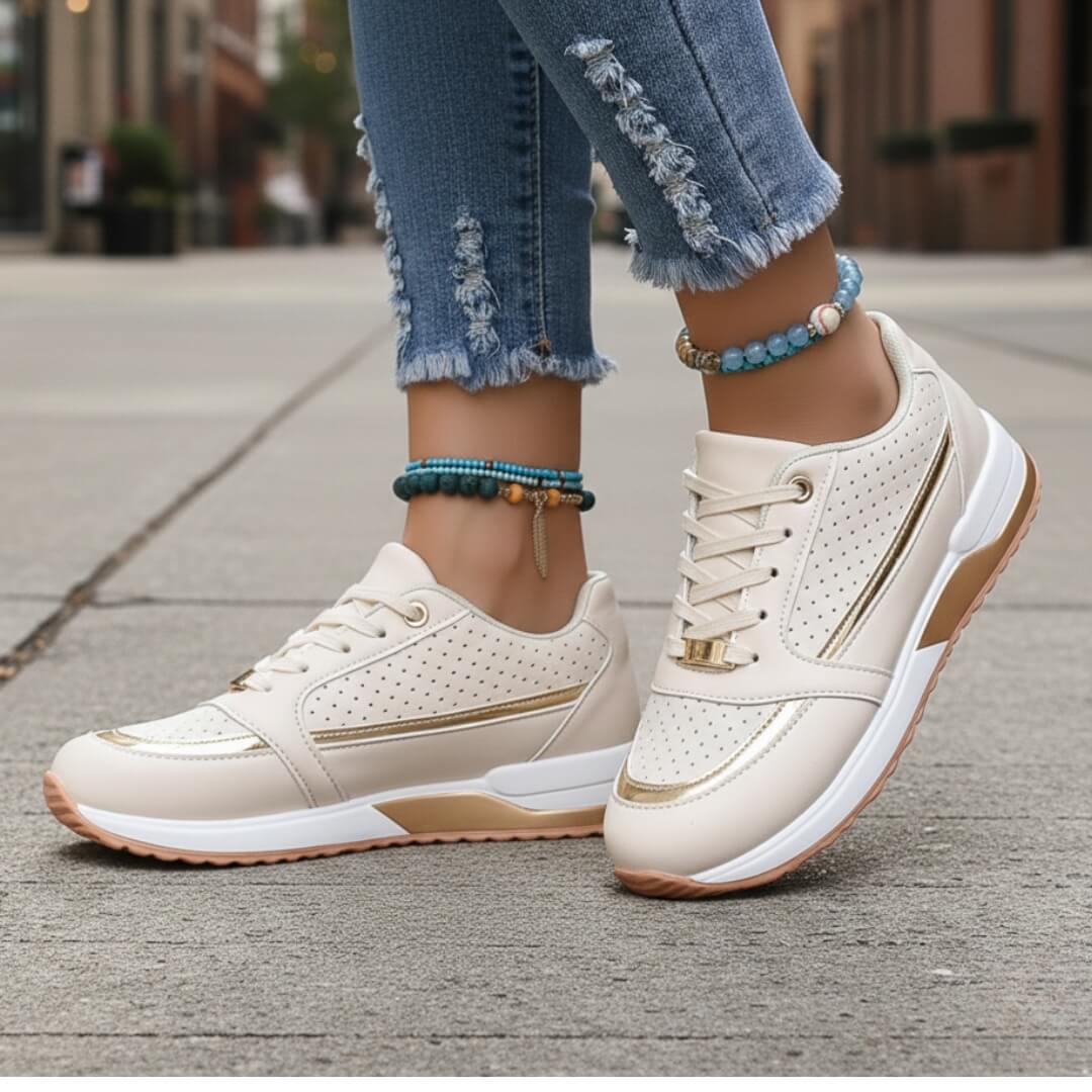 Women's Breathable Leather Slip On Trainers Corvine