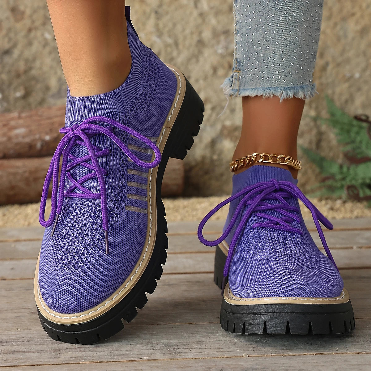 Women's Breathable Stretch-Knit Walking Shoes Corvine