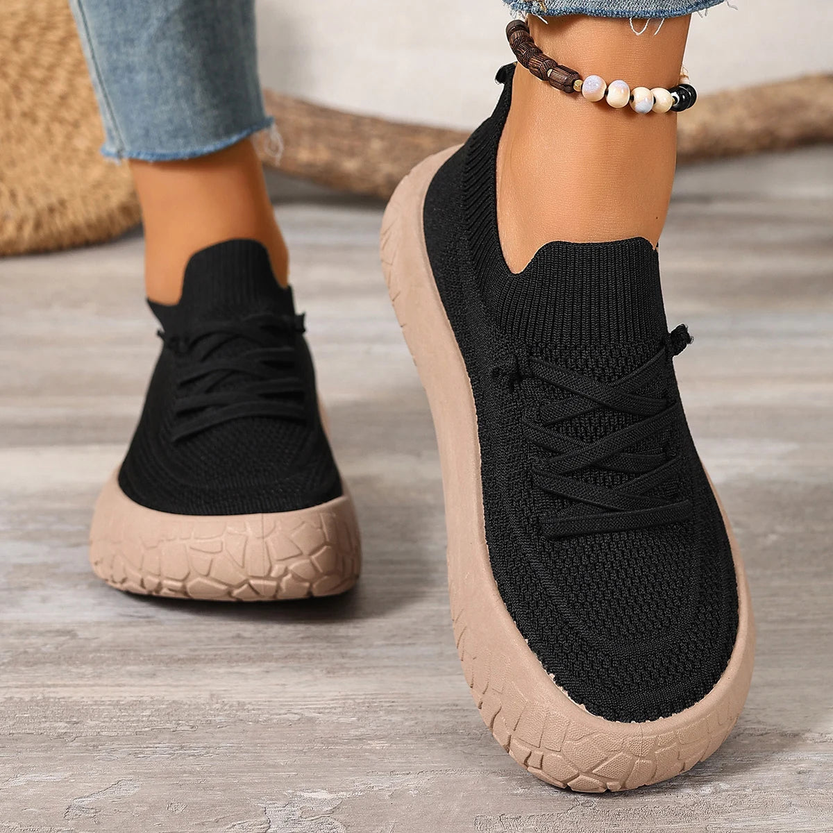 Women's Breathable Stretch-Knit Walking Shoes Corvine