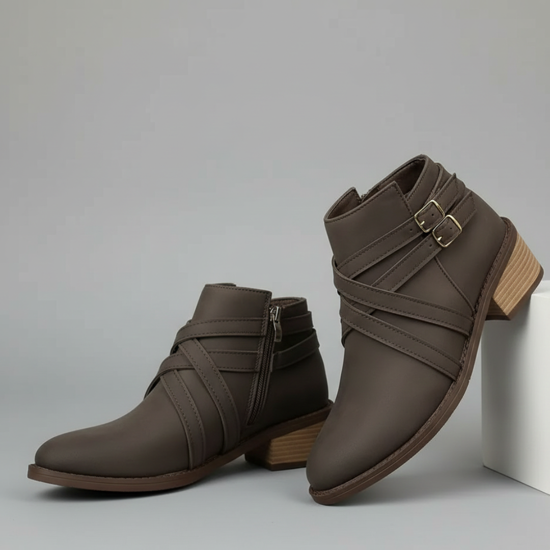 Women's Brown Soft Smooth Ankle Boots Corvine
