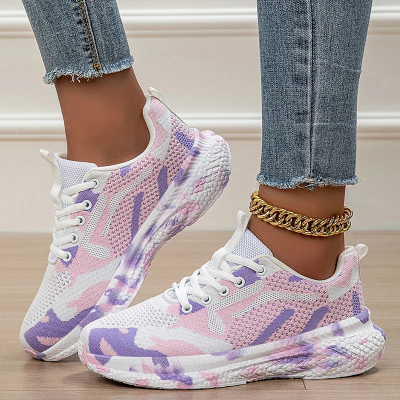 Women's Camo Knit Breathable Walking Shoes Corvine