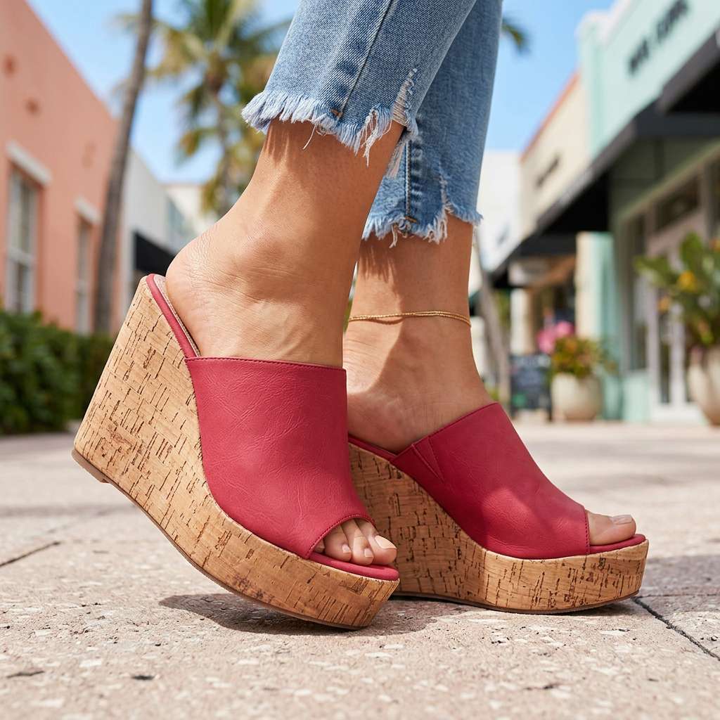 Women's Cork Wedge Heel Sandals Corvine