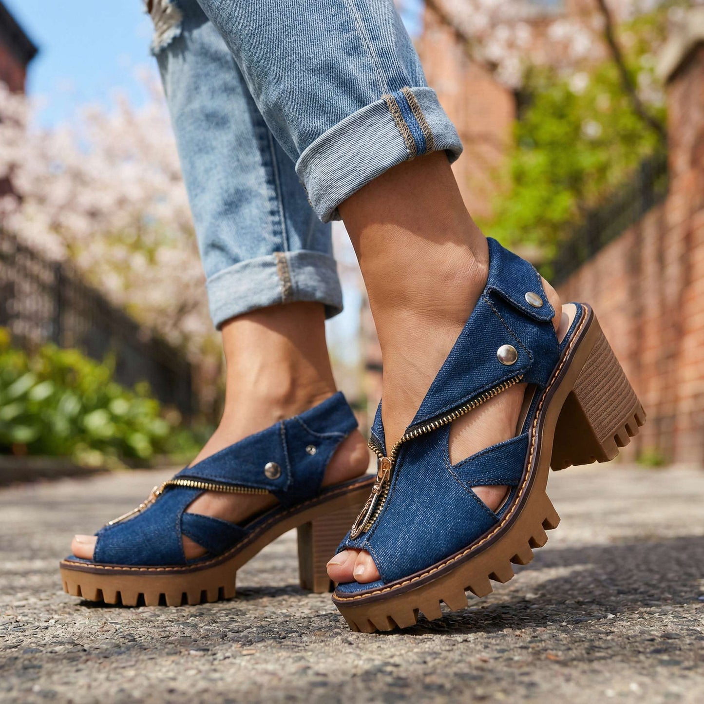 Women's Drop-Down Collar Zip Heels Corvine