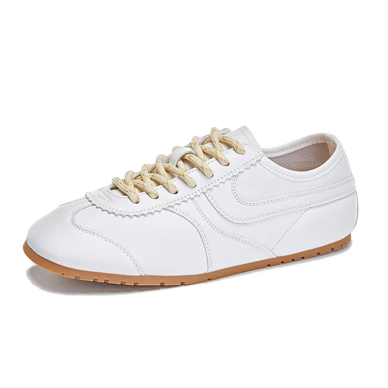 Women's Genuine Calfskin Leather White Trainers Corvine