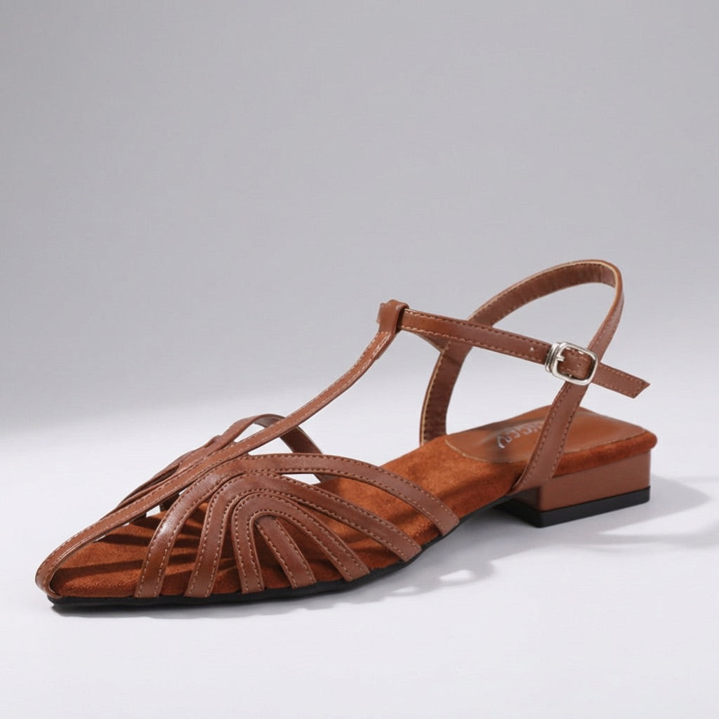 Women's Genuine Leather Low Heel Sandals Corvine