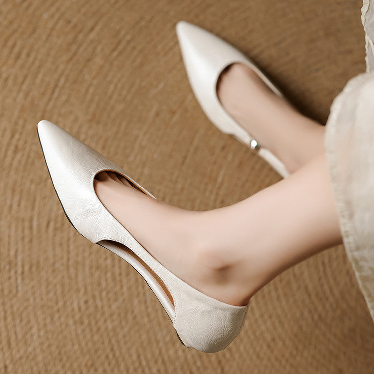 Women's Genuine Leather Pointed Flats Corvine