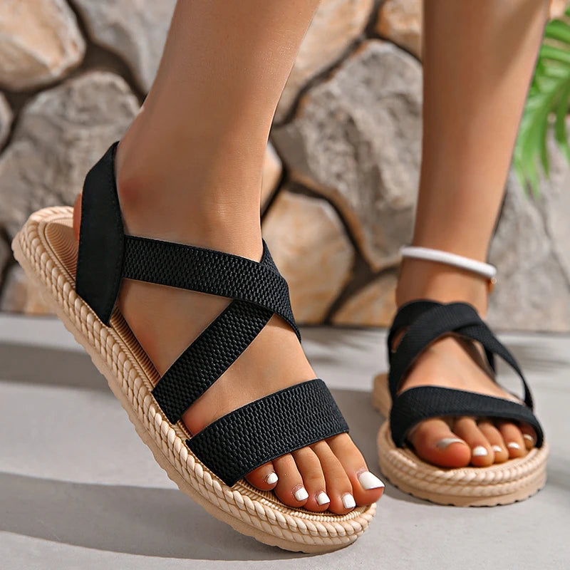 Women's Handwoven Rope-Textured Espadrille Sandals Corvine
