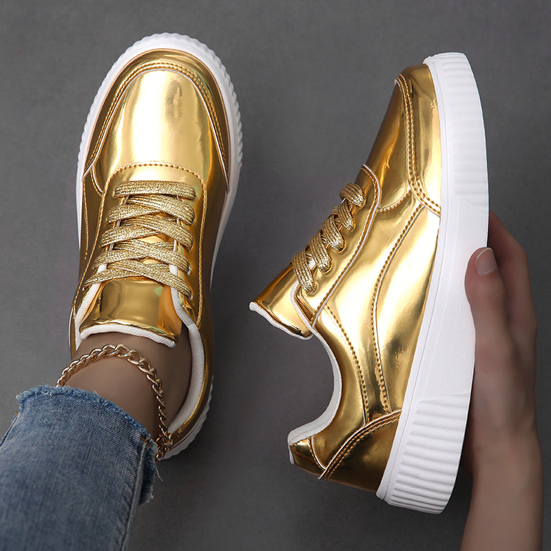 Women's Metallic Casual Trainers Corvine