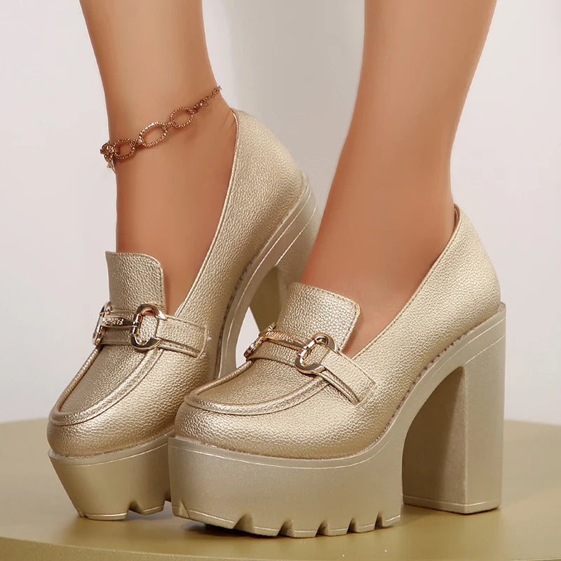 Women's Metallic Platform Loafers Corvine