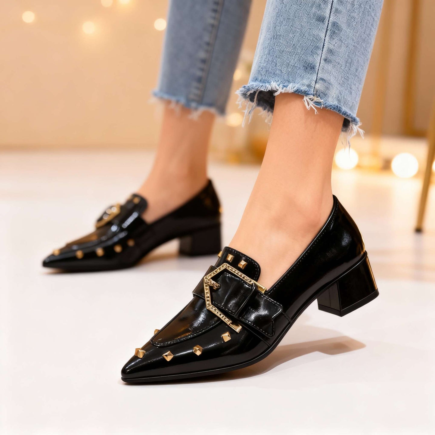 Women's Polished Vegan Leather Slip On Shoes Corvine