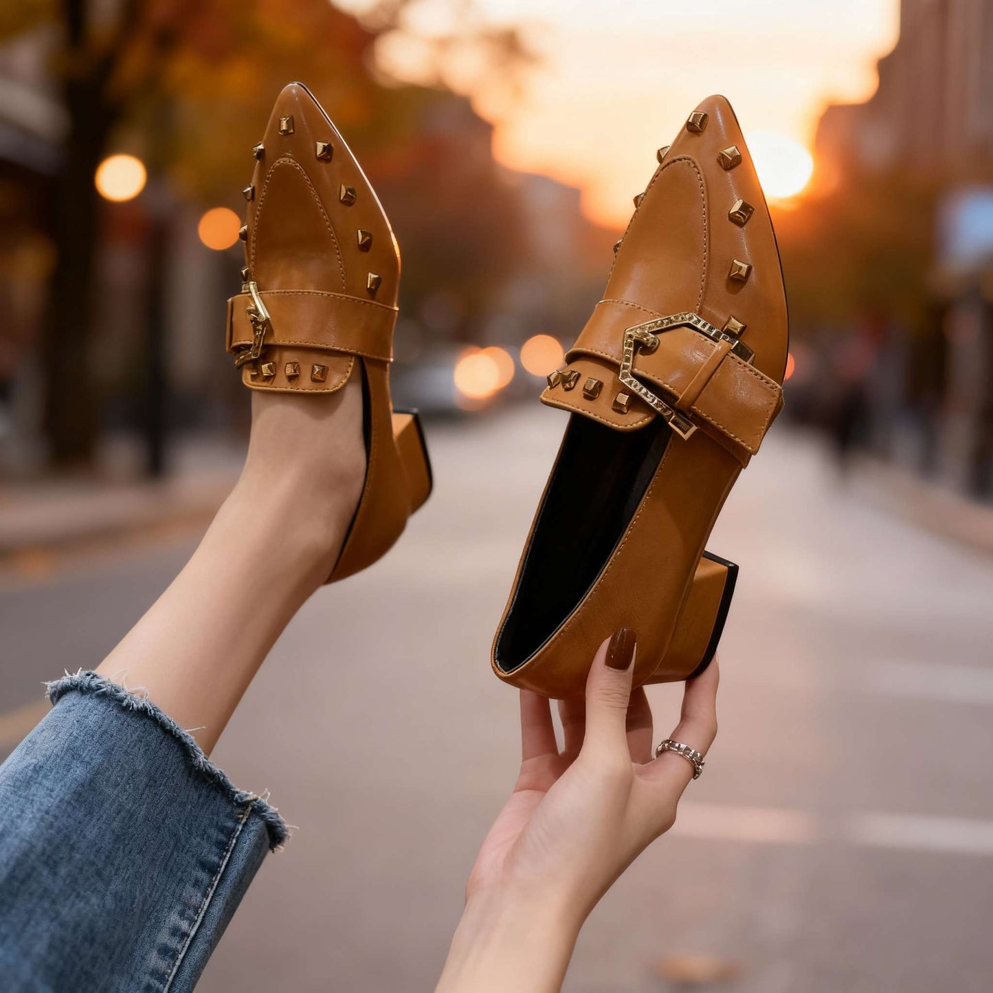Women's Polished Vegan Leather Slip On Shoes Corvine