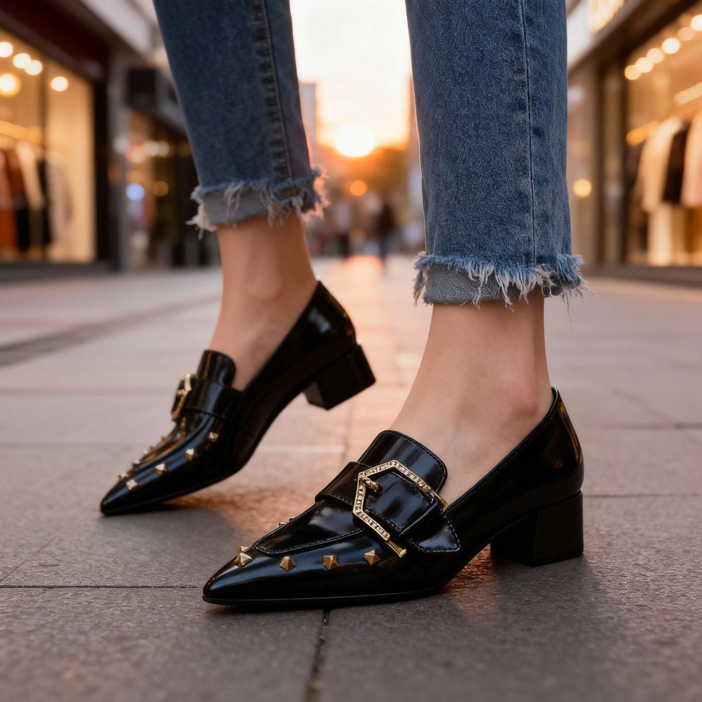 Women's Polished Vegan Leather Slip On Shoes Corvine