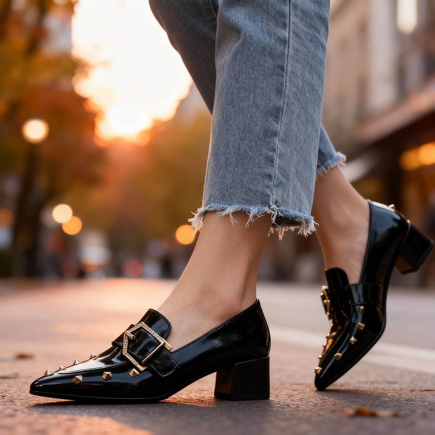 Women's Polished Vegan Leather Slip On Shoes Corvine