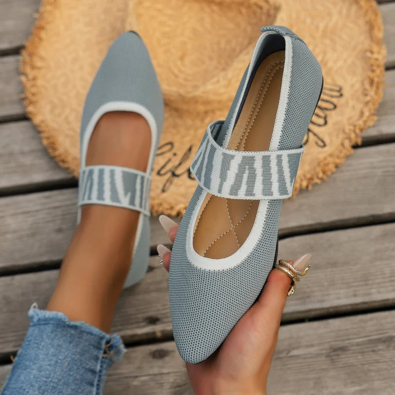 Women's Premium Knit Pointed Toe Flats Corvine