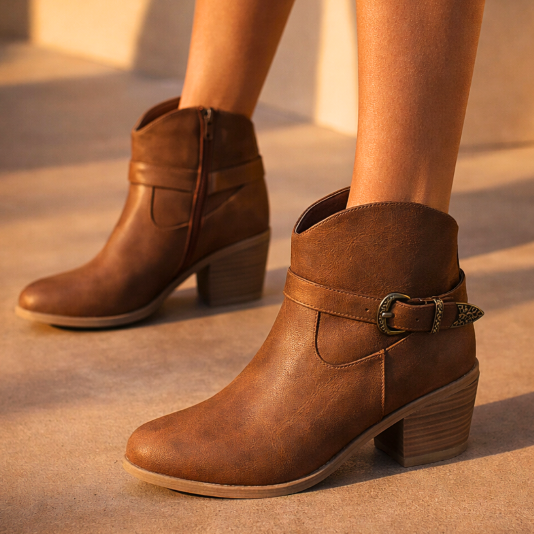 Women's Premium Leather Black Ankle Boots Corvine