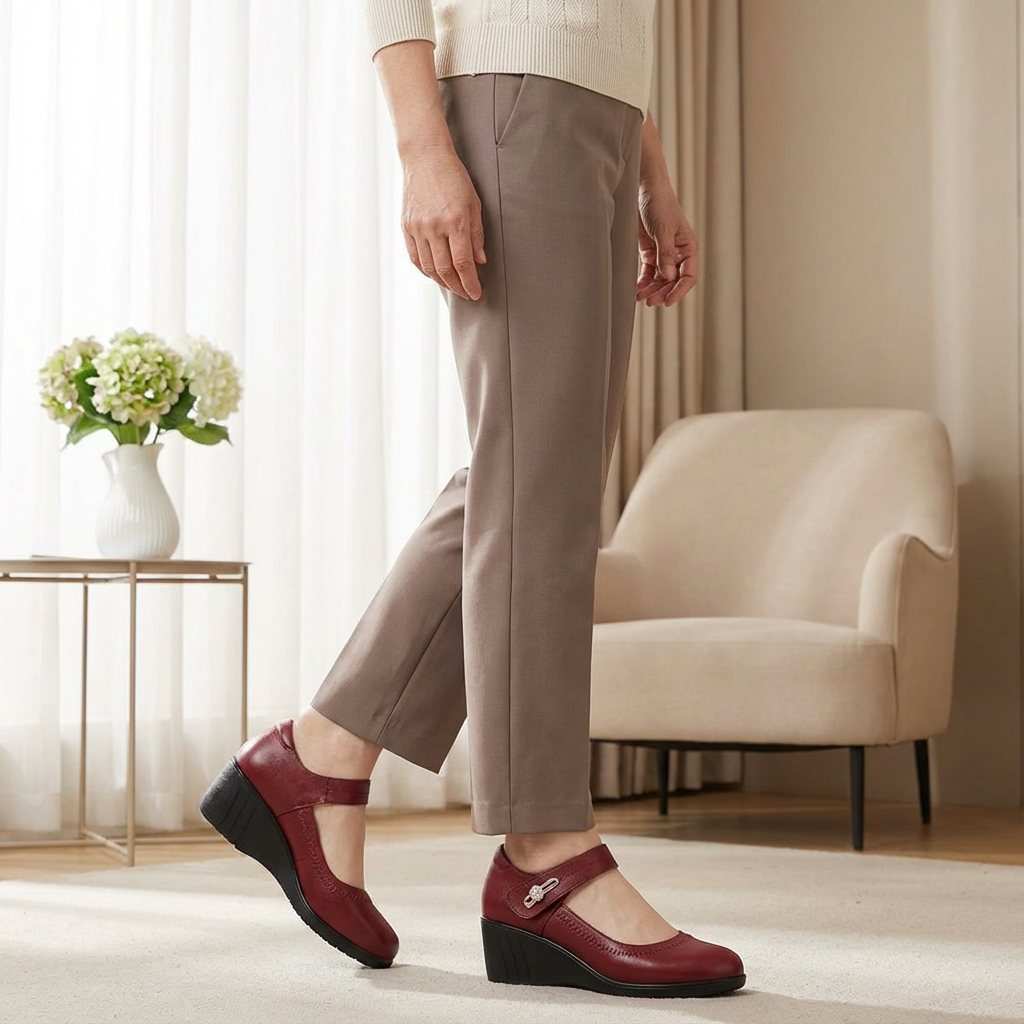 Women's Premium Leather Mid-Heel Comfort Shoes Corvine