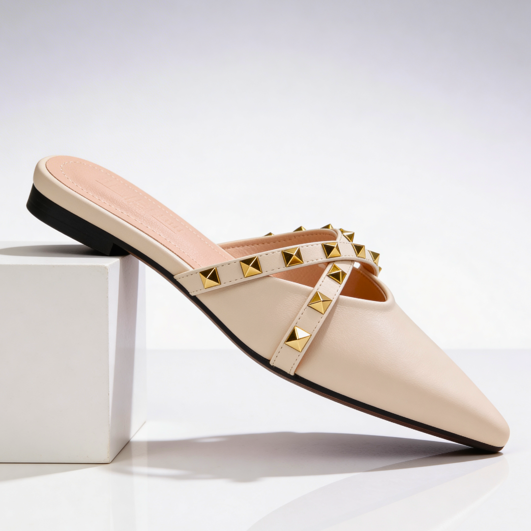 Women's Premium Leather Pointed Toe Mules Corvine