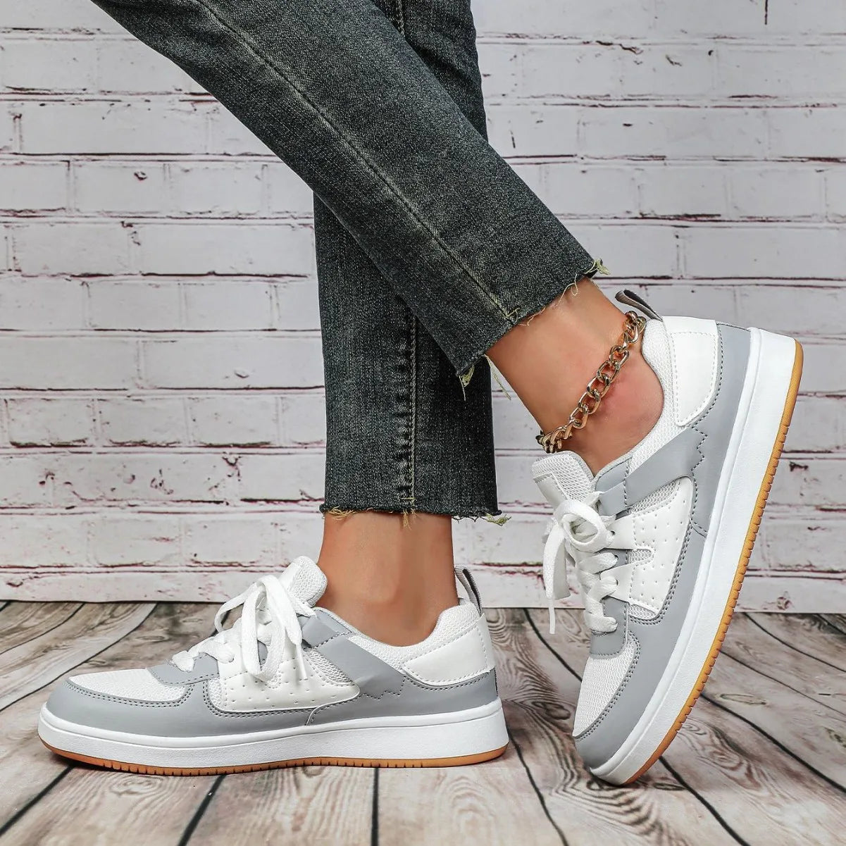 Women's Premium Leather Retro Trainers Corvine