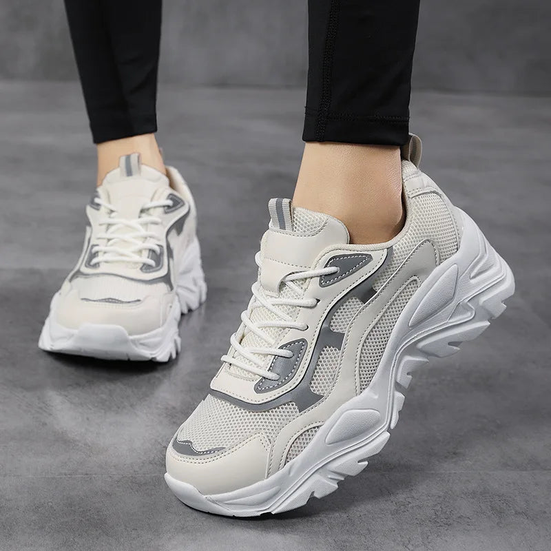 Women's Premium Mesh Chunky Platform Trainers Corvine