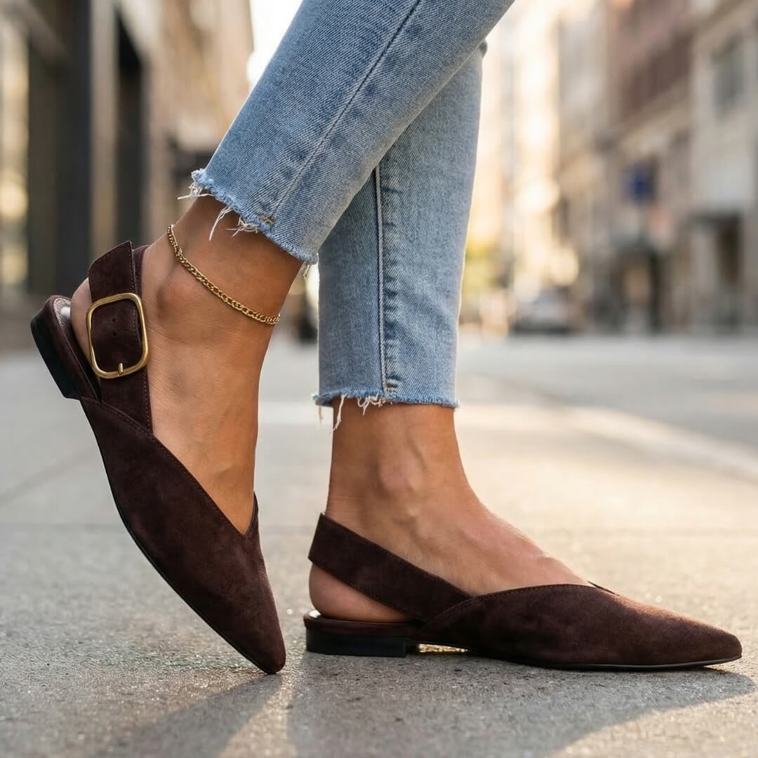 Women's Premium Suede Pointed Toe Flat Shoes Corvine