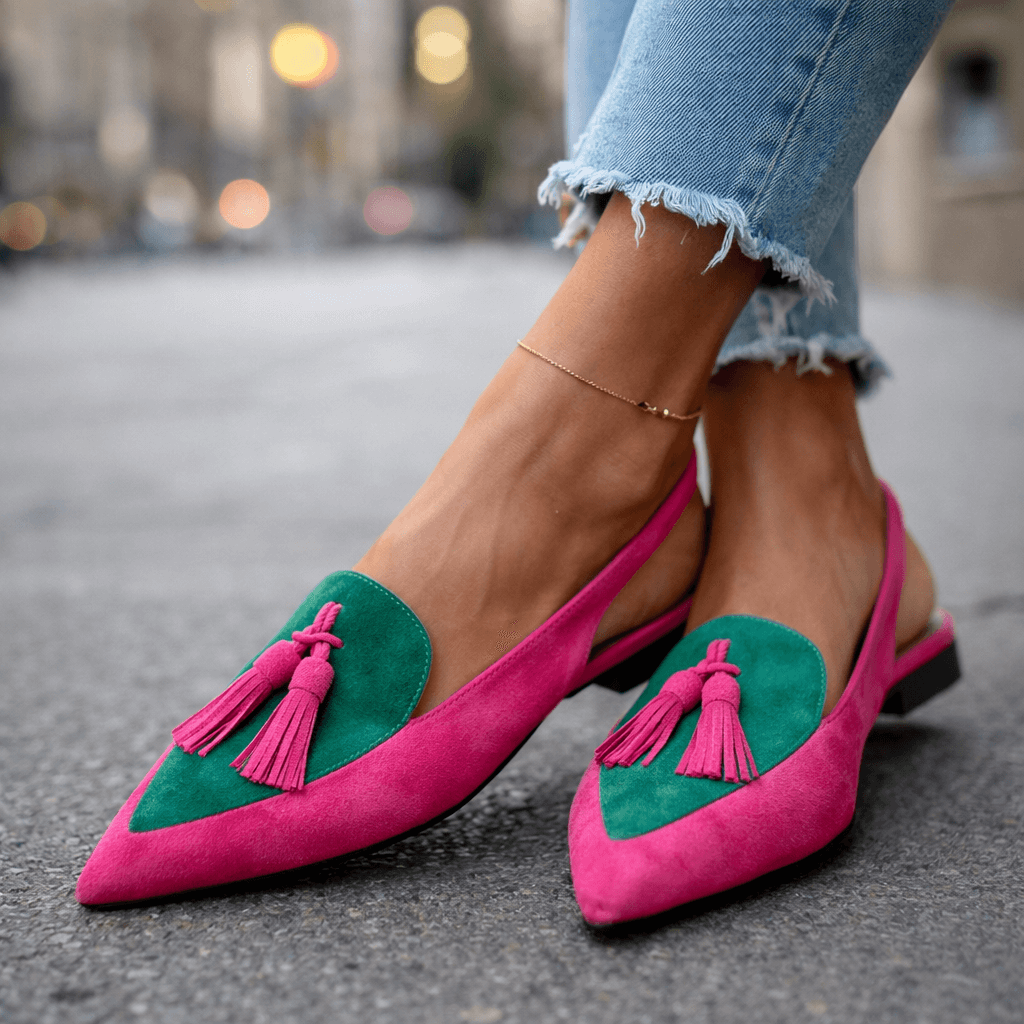 Women's Premium Suede Slingbacks | Stylish Pointed Toe Design