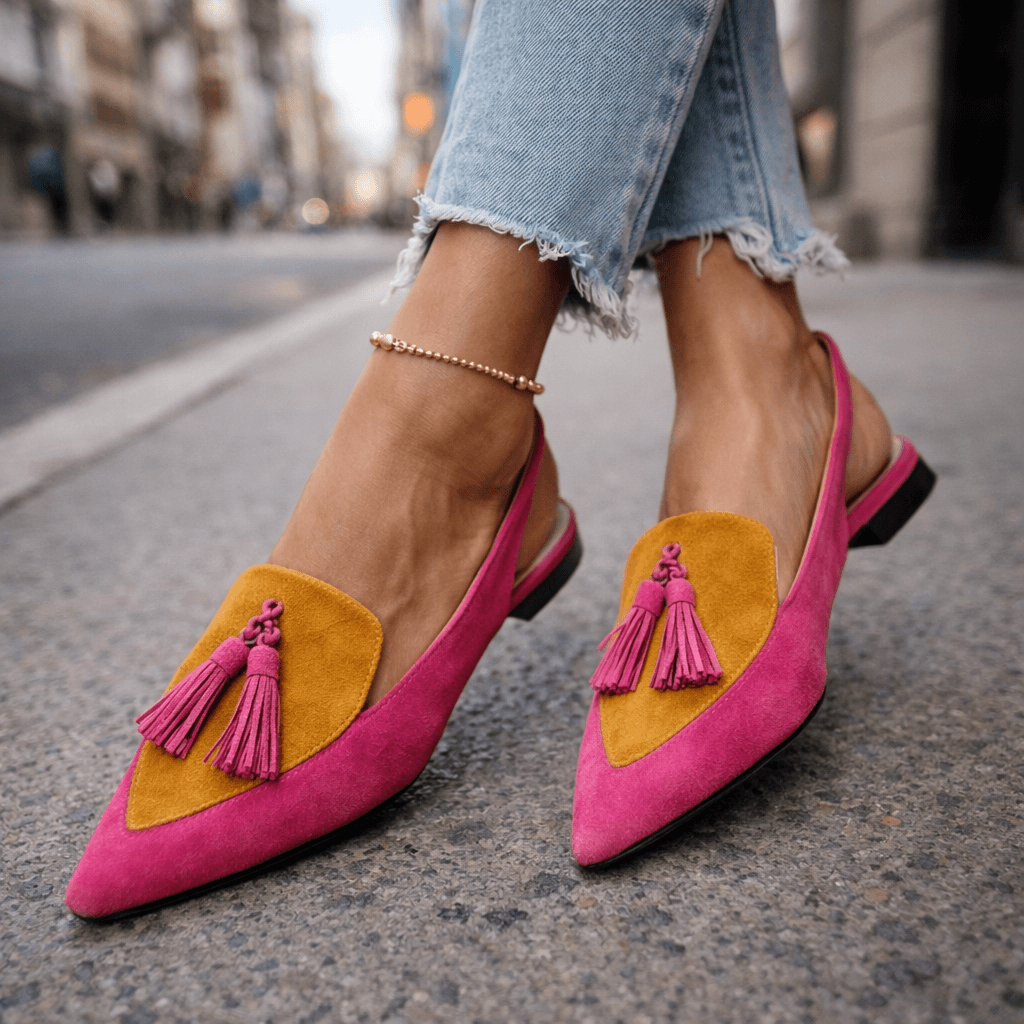 Women's Premium Suede Slingbacks | Stylish Pointed Toe Design