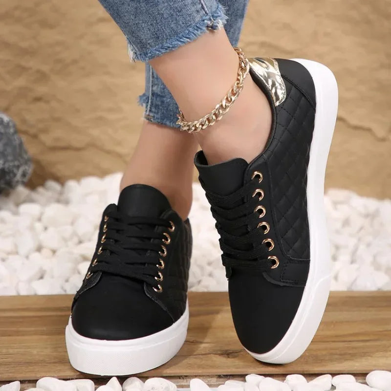 Women's Quilted Vegan Leather Slip On Trainers Corvine