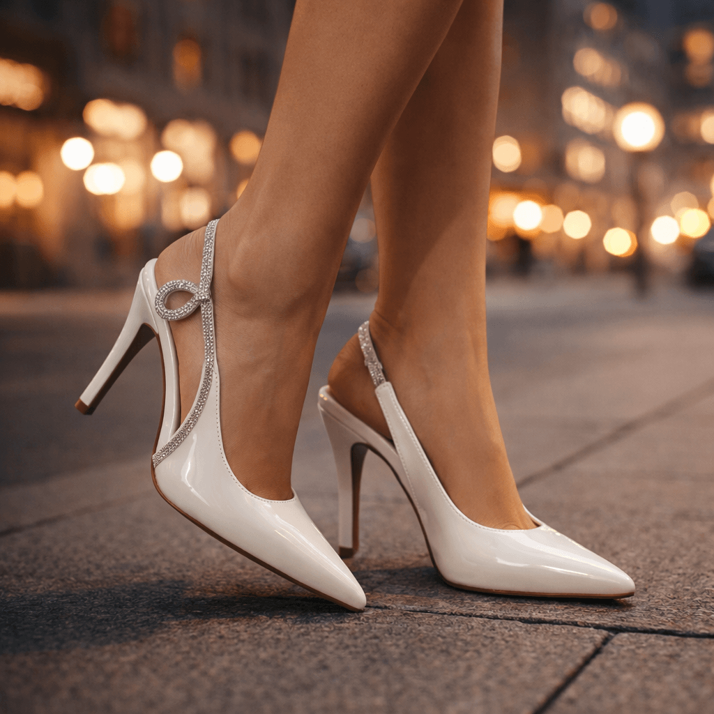 Women's Rhinestone Strap Pointed Toe Gold Heels Corvine