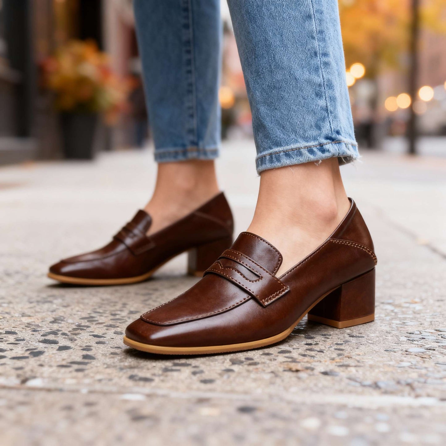 Women's Smooth Leather Black Loafers Corvine