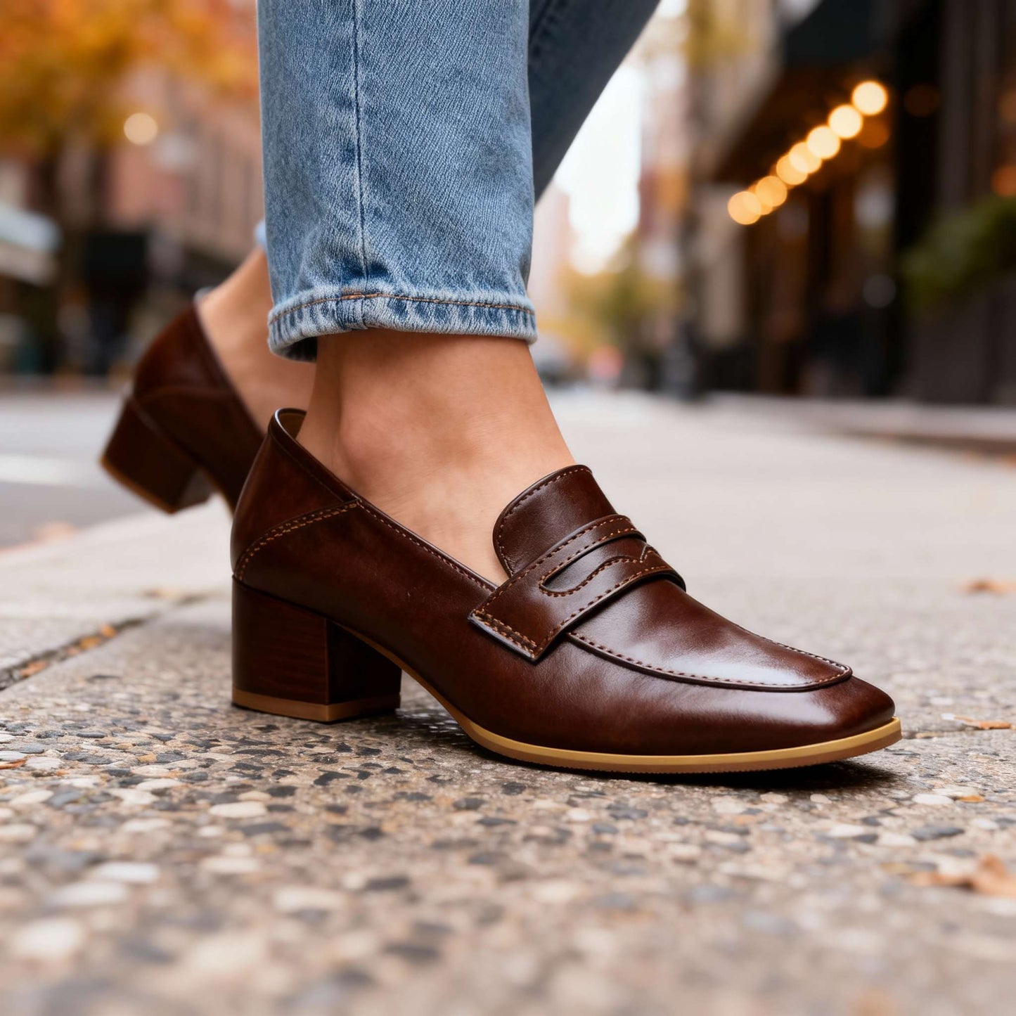 Women's Smooth Leather Black Loafers Corvine