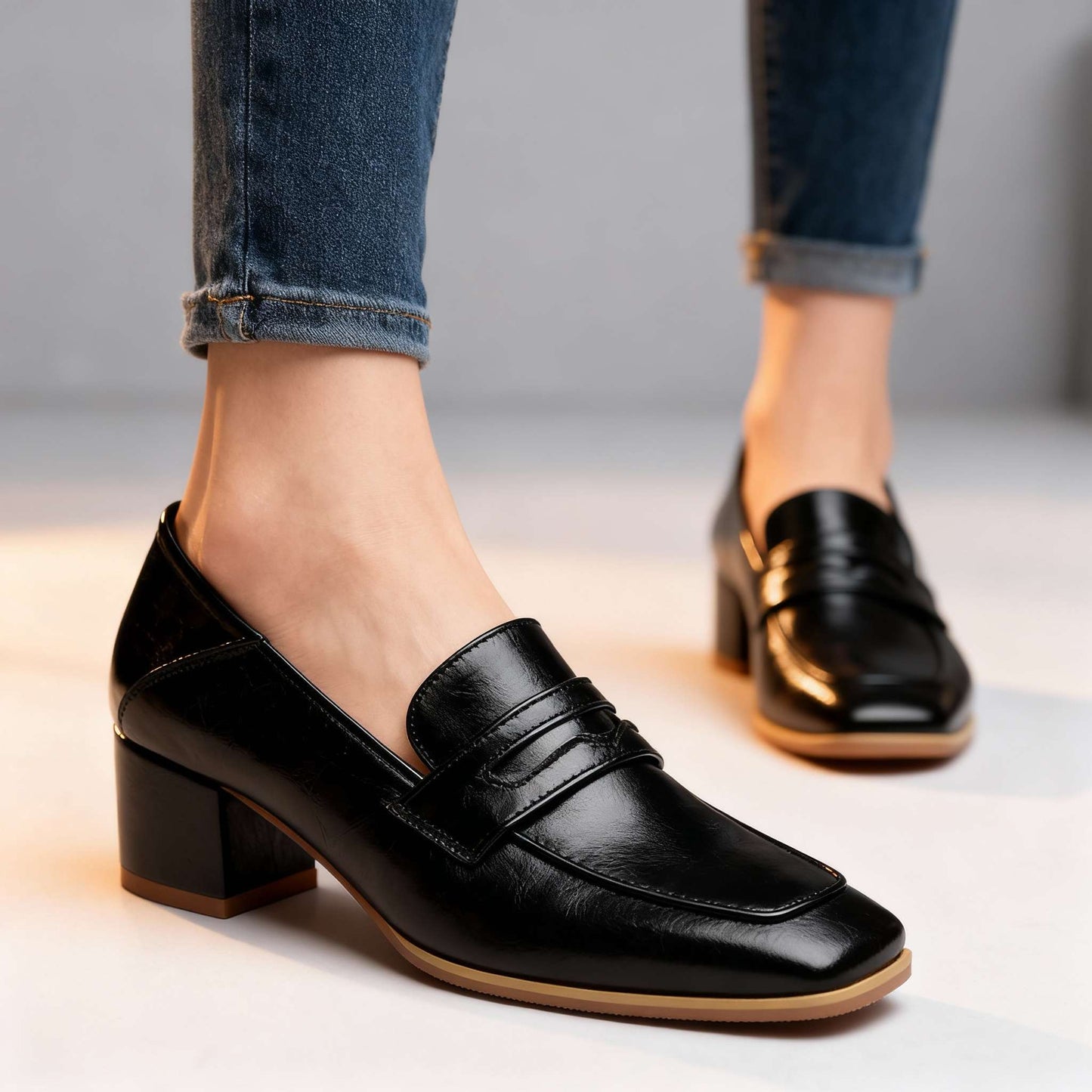 Women's Smooth Leather Penny Loafers Corvine