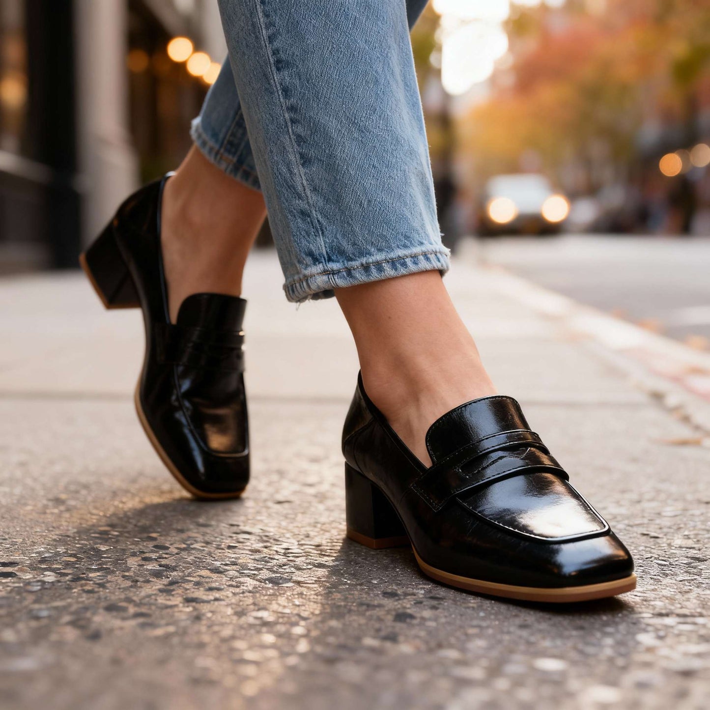 Women's Smooth Leather Penny Loafers Corvine