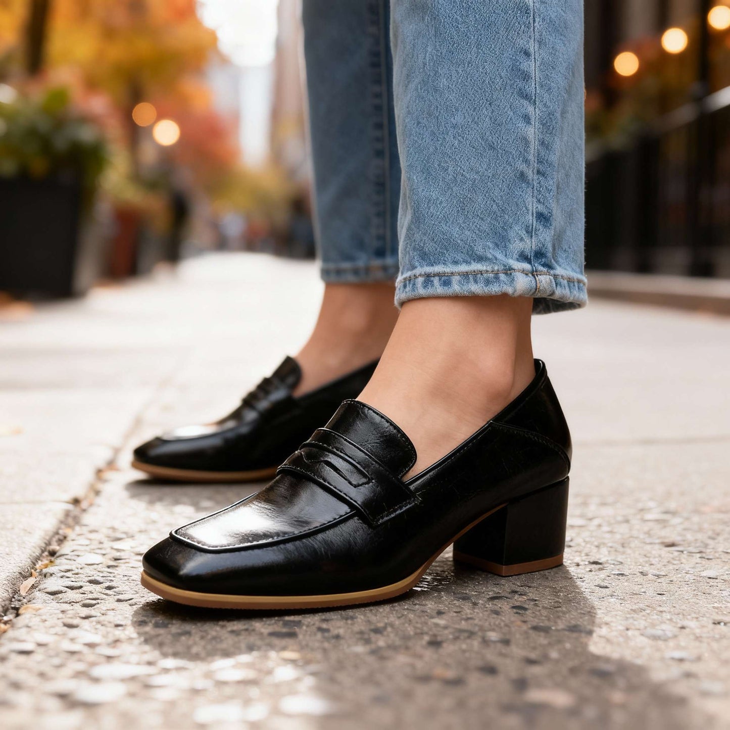 Women's Smooth Leather Penny Loafers Corvine