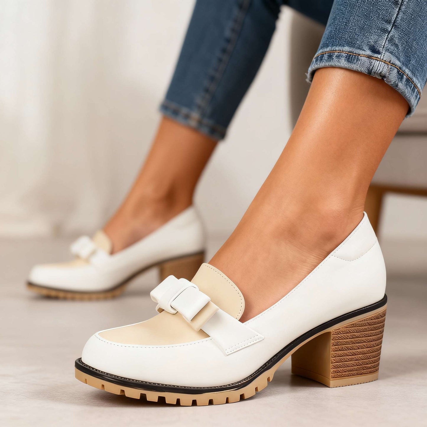 Women's Soft Slip-On Loafers with Bow Detail Corvine