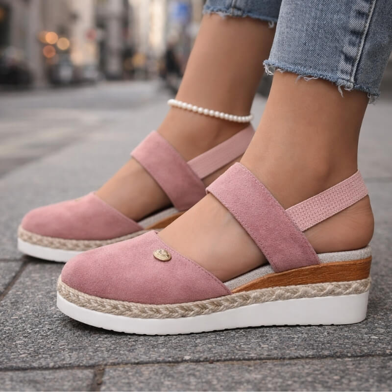 Women's Soft Suede Crossover Strap Platform Shoes Corvine