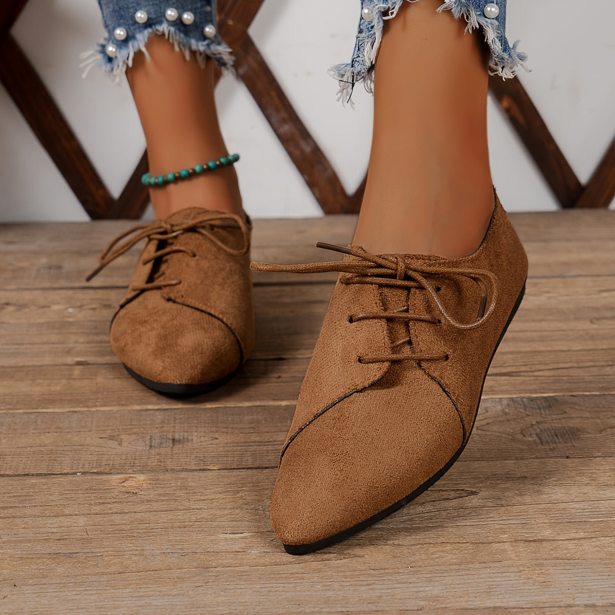 Women's Soft Suede Pointed Toe Flat Shoes Corvine