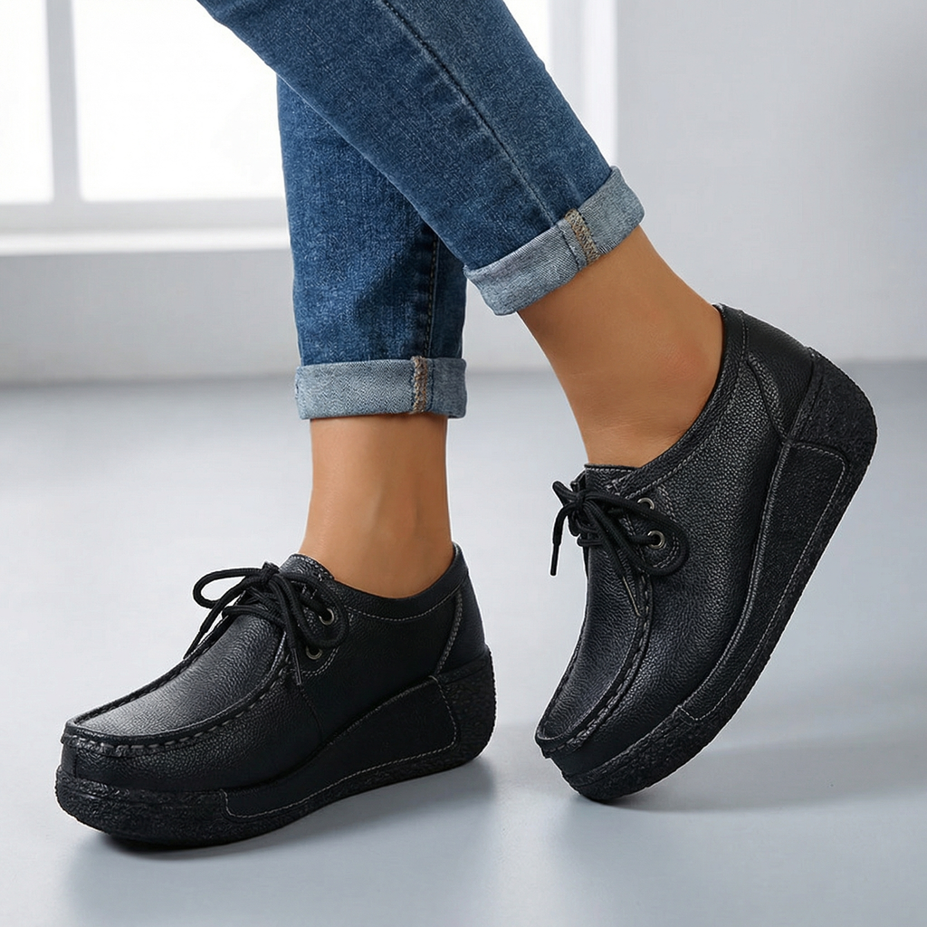 Women's Softly Grained Leather Moc Loafers Corvine