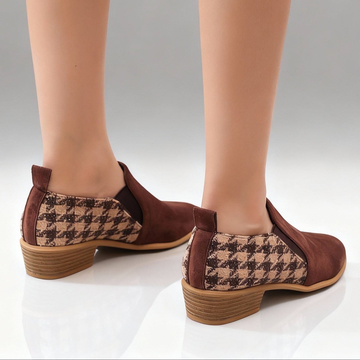 Women's Suede Houndstooth Loafers Corvine