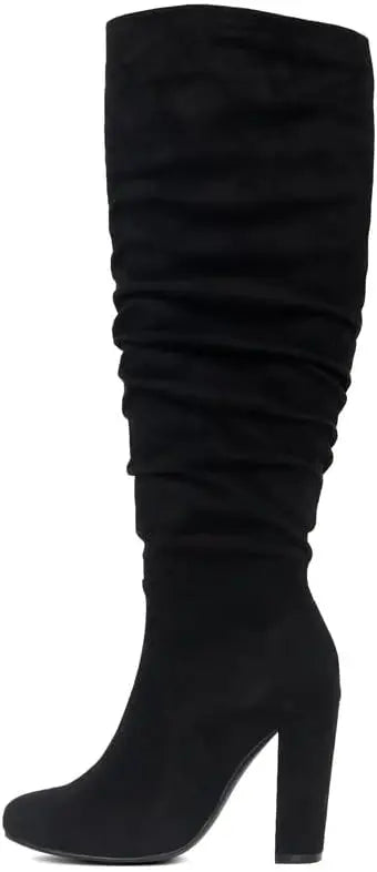 Women's Suede Knee High Block Heel Boots Corvine
