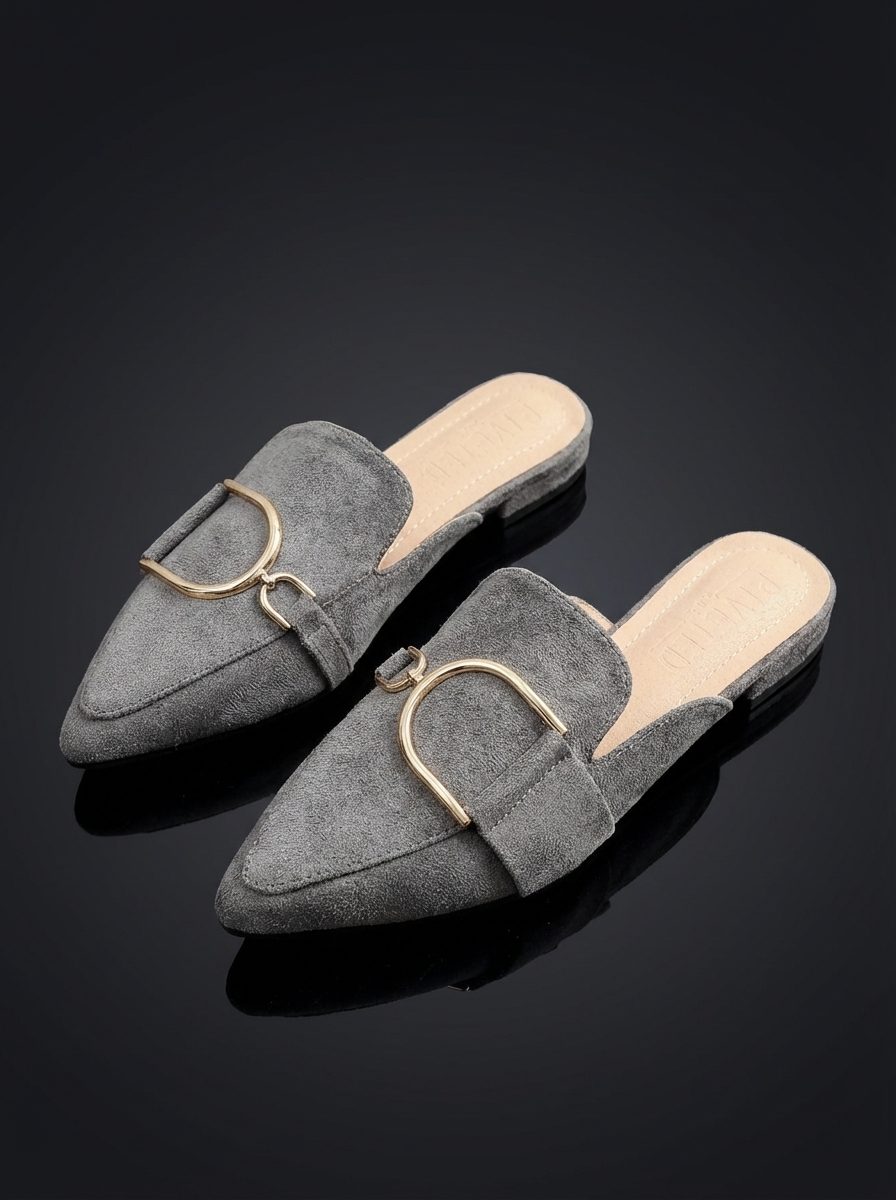 Women's Textured Pointed-Toe Mules Shoes Corvine