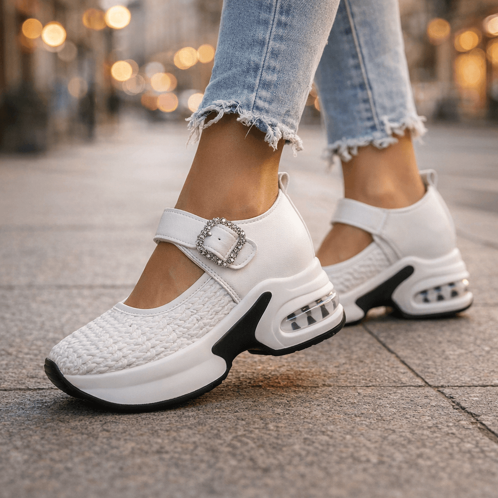 Women's Textured Woven Platform Sneakers | Stylish Slip-On Comfort Shoes